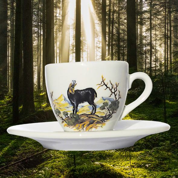 Espressotasse mit Wildmotiv