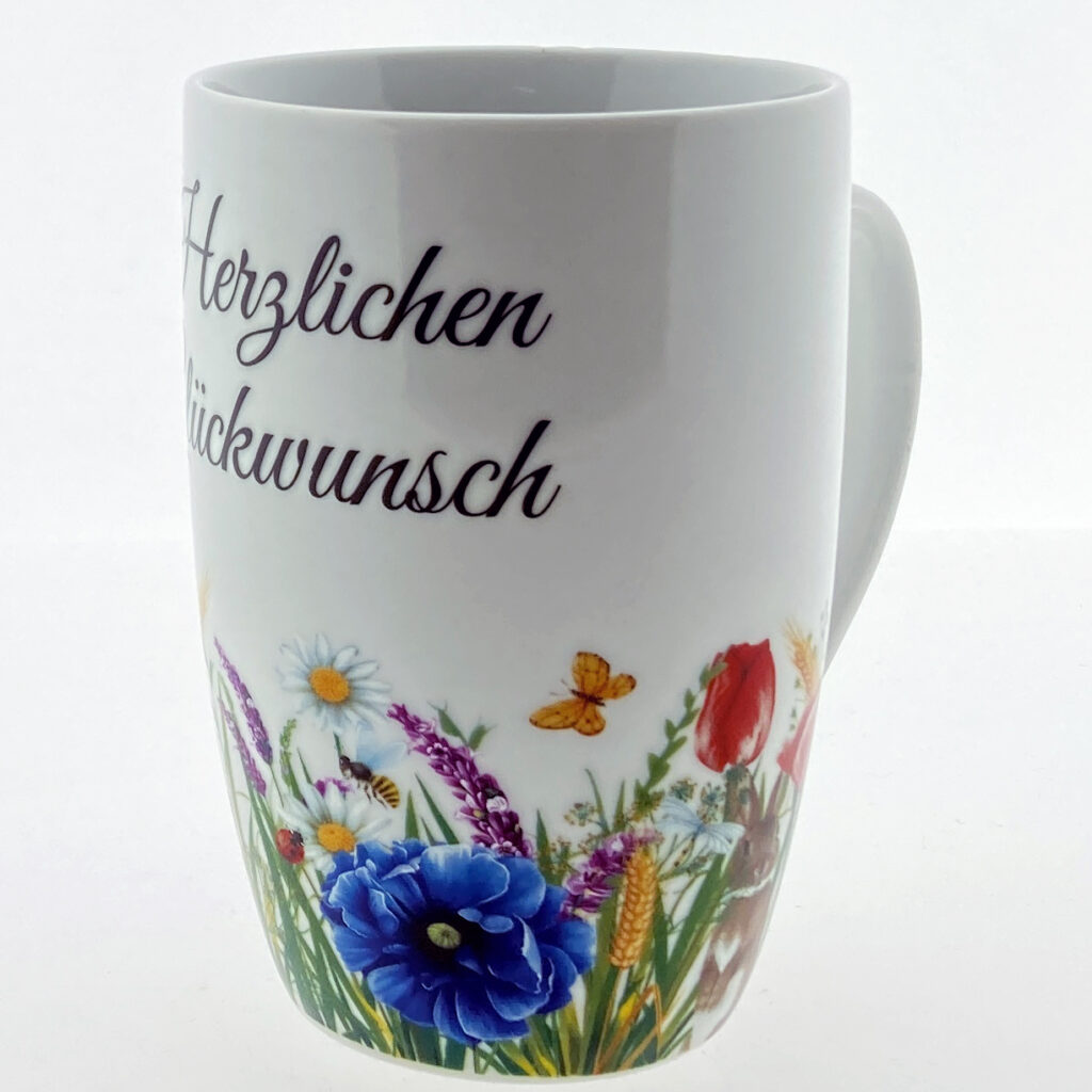 Glückwunschtasse Blumenwiese